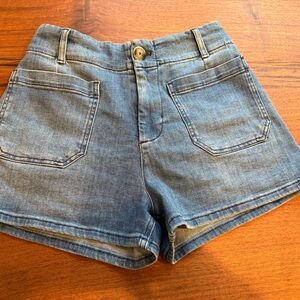 Anthropologie Blue Jean Shorts with Cuffed Hem